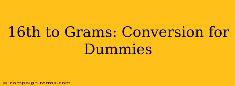 16th to Grams: Conversion for Dummies