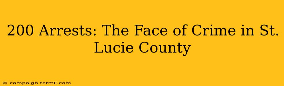 200 Arrests: The Face of Crime in St. Lucie County