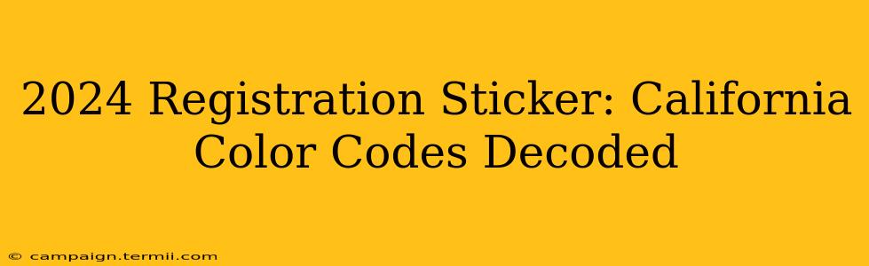 2024 Registration Sticker: California Color Codes Decoded