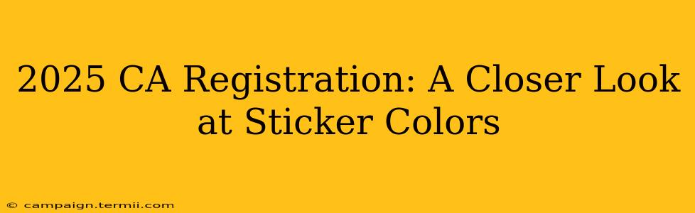 2025 CA Registration: A Closer Look at Sticker Colors