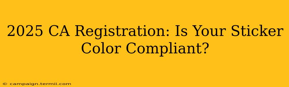 2025 CA Registration: Is Your Sticker Color Compliant?