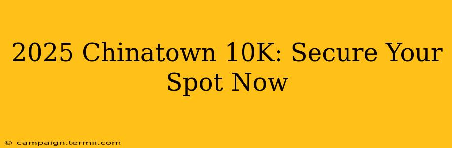 2025 Chinatown 10K: Secure Your Spot Now