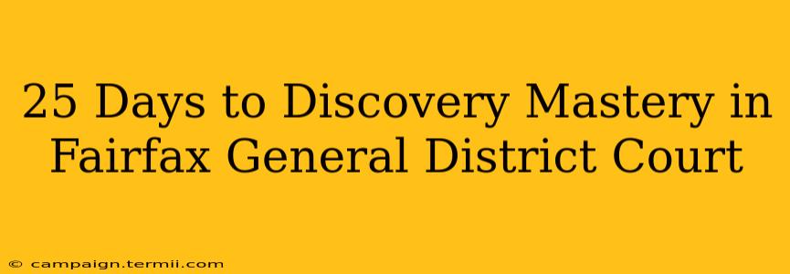 25 Days to Discovery Mastery in Fairfax General District Court