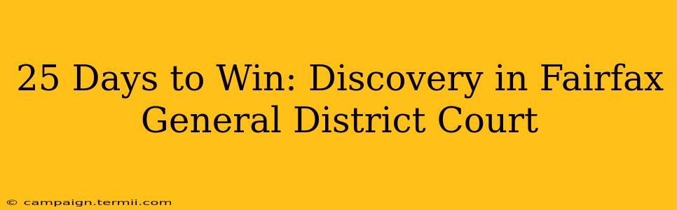 25 Days to Win: Discovery in Fairfax General District Court