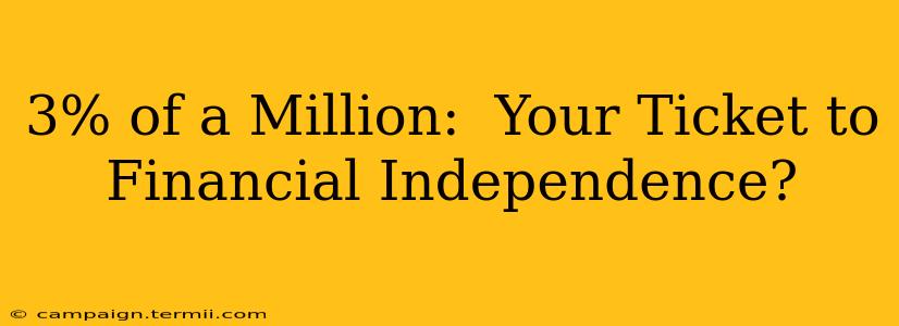 3% of a Million:  Your Ticket to Financial Independence?