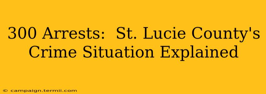 300 Arrests:  St. Lucie County's Crime Situation Explained