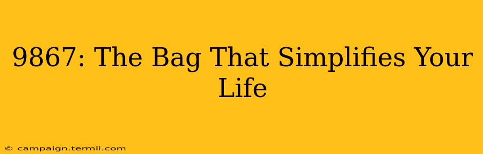 9867: The Bag That Simplifies Your Life