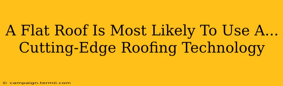 A Flat Roof Is Most Likely To Use A...  Cutting-Edge Roofing Technology