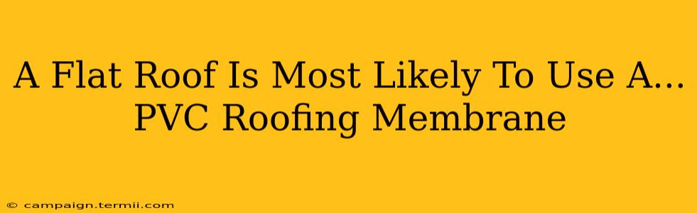 A Flat Roof Is Most Likely To Use A...  PVC Roofing Membrane