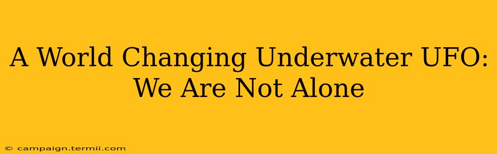 A World Changing Underwater UFO: We Are Not Alone