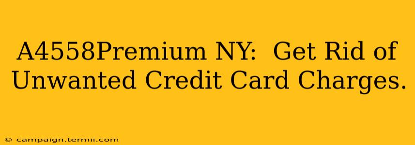 A4558Premium NY:  Get Rid of Unwanted Credit Card Charges.