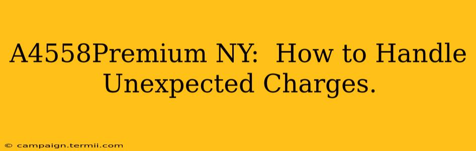 A4558Premium NY:  How to Handle Unexpected Charges.