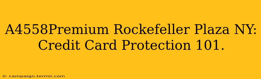 A4558Premium Rockefeller Plaza NY:  Credit Card Protection 101.