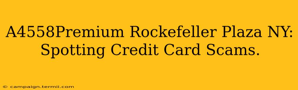 A4558Premium Rockefeller Plaza NY:  Spotting Credit Card Scams.