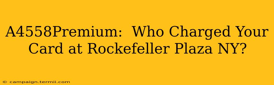 A4558Premium:  Who Charged Your Card at Rockefeller Plaza NY?