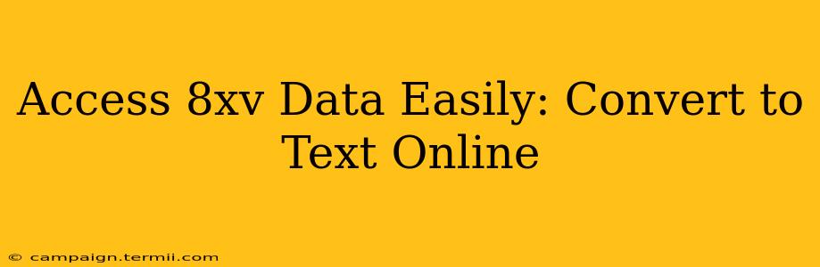 Access 8xv Data Easily: Convert to Text Online