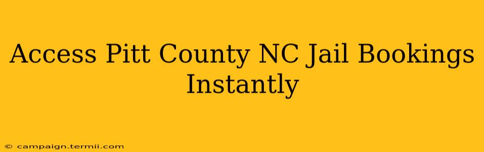 Access Pitt County NC Jail Bookings Instantly