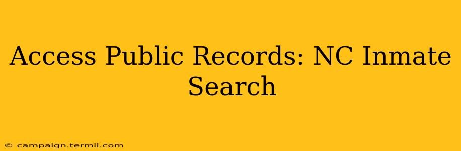 Access Public Records: NC Inmate Search