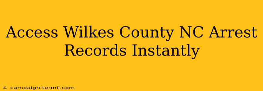 Access Wilkes County NC Arrest Records Instantly