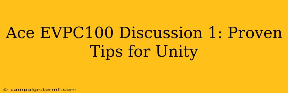 Ace EVPC100 Discussion 1: Proven Tips for Unity