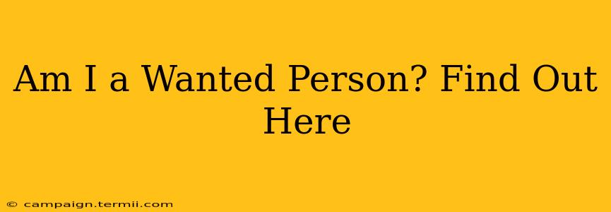 Am I a Wanted Person? Find Out Here