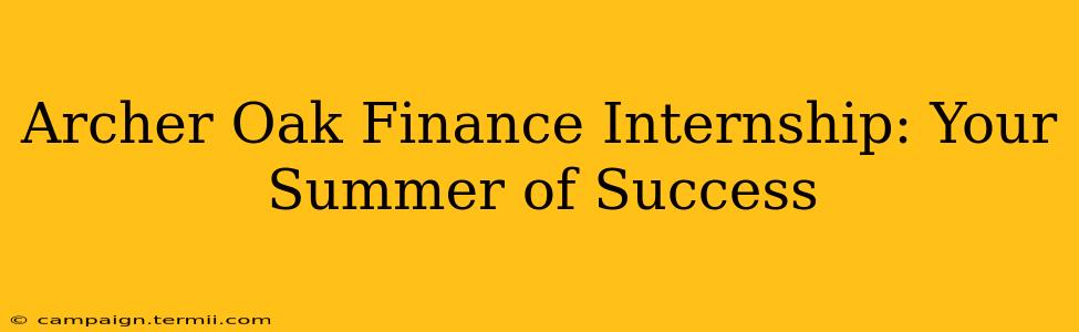 Archer Oak Finance Internship: Your Summer of Success