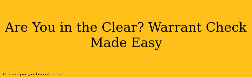 Are You in the Clear? Warrant Check Made Easy