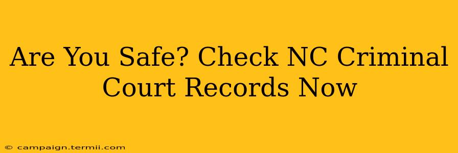 Are You Safe? Check NC Criminal Court Records Now