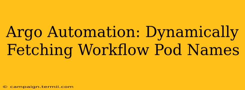 Argo Automation: Dynamically Fetching Workflow Pod Names