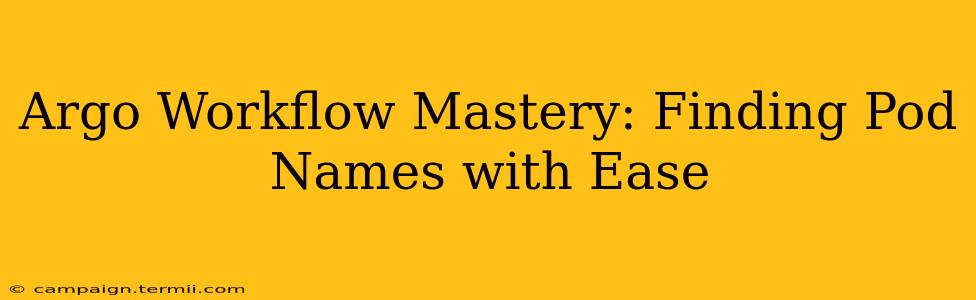 Argo Workflow Mastery: Finding Pod Names with Ease