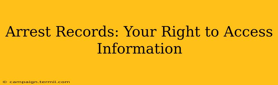 Arrest Records: Your Right to Access Information