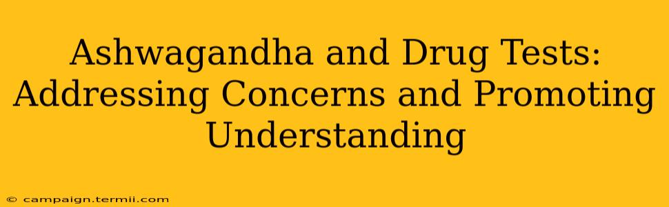 Ashwagandha and Drug Tests: Addressing Concerns and Promoting Understanding