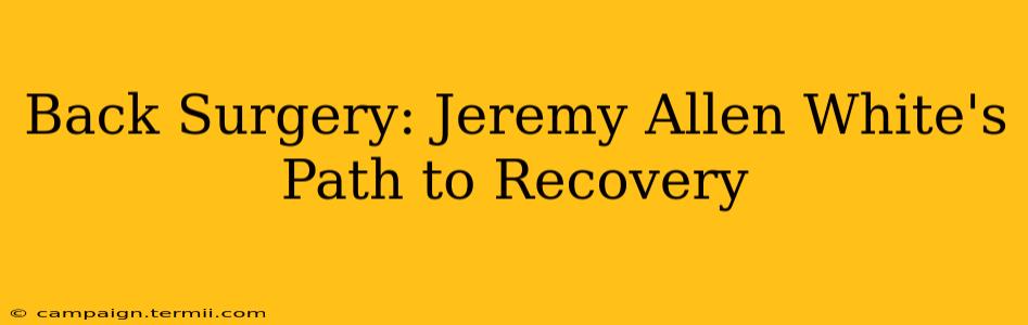 Back Surgery: Jeremy Allen White's Path to Recovery