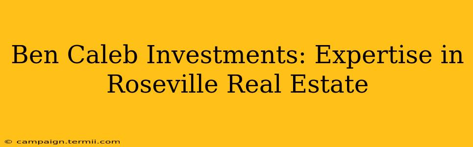 Ben Caleb Investments: Expertise in Roseville Real Estate