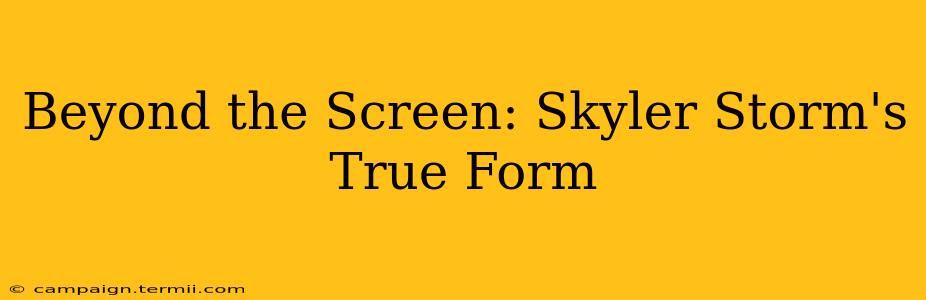 Beyond the Screen: Skyler Storm's True Form