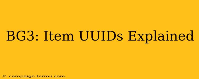 BG3: Item UUIDs Explained