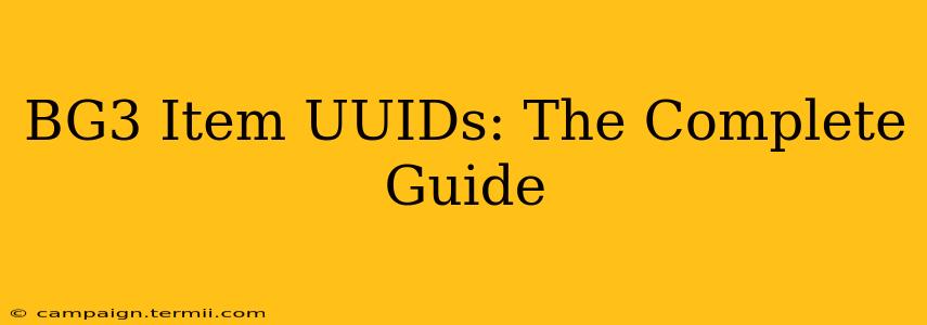 BG3 Item UUIDs: The Complete Guide