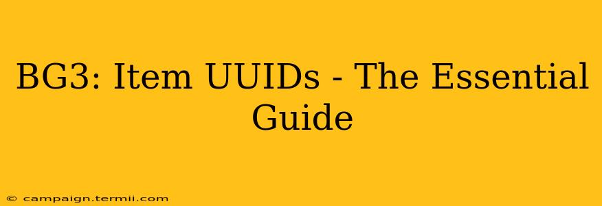 BG3: Item UUIDs - The Essential Guide