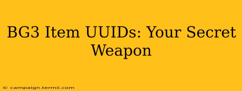 BG3 Item UUIDs: Your Secret Weapon