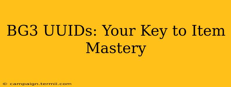 BG3 UUIDs: Your Key to Item Mastery