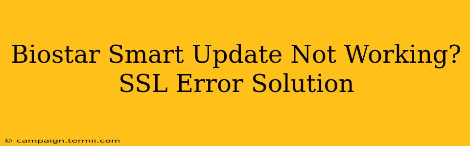 Biostar Smart Update Not Working? SSL Error Solution