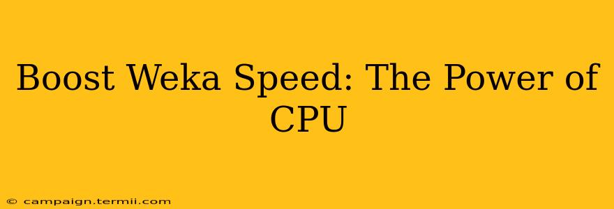 Boost Weka Speed: The Power of CPU