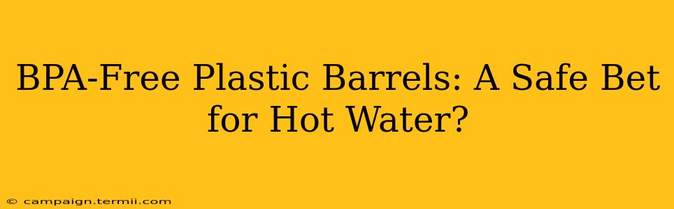 BPA-Free Plastic Barrels: A Safe Bet for Hot Water?