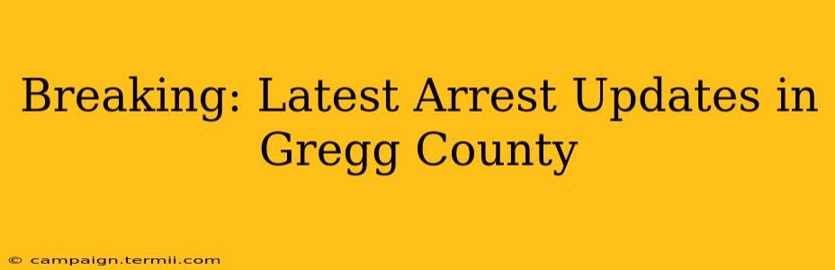 Breaking: Latest Arrest Updates in Gregg County