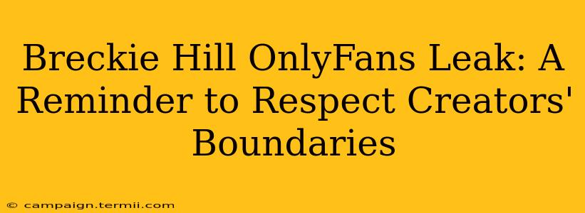 Breckie Hill OnlyFans Leak: A Reminder to Respect Creators' Boundaries