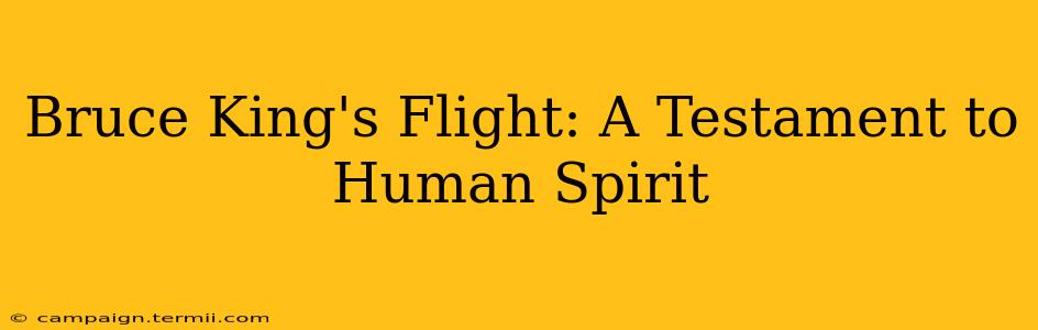 Bruce King's Flight: A Testament to Human Spirit