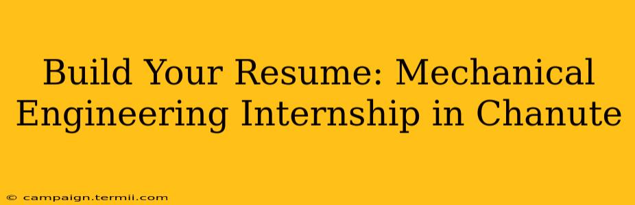 Build Your Resume: Mechanical Engineering Internship in Chanute