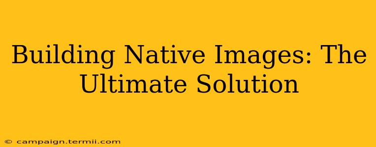 Building Native Images: The Ultimate Solution