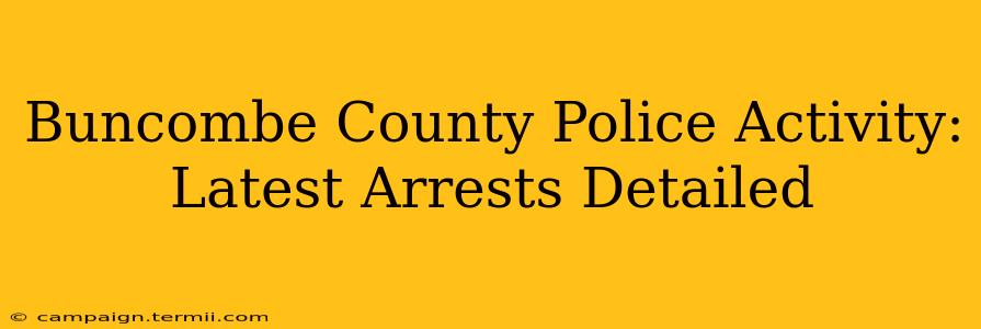 Buncombe County Police Activity: Latest Arrests Detailed