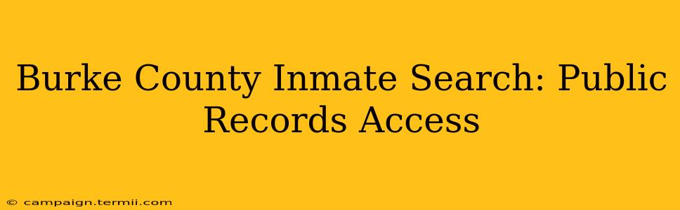 Burke County Inmate Search: Public Records Access